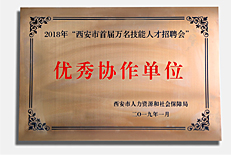2018年西安市首届万名技能人才招聘会优秀协作单位